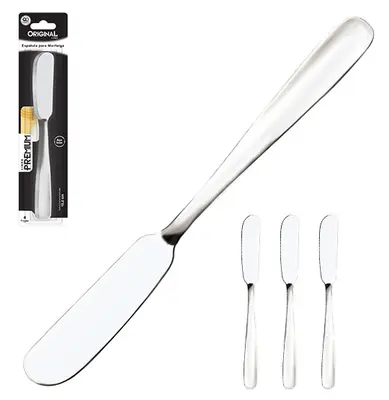 ESPATULA PATE / MANTEIGA DE INOX PREMIUM COM 3 PECAS