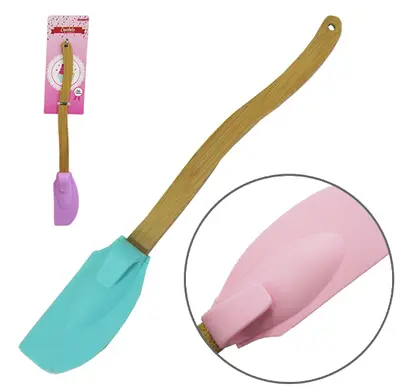 ESPATULA DE PAO DURO DE SILICONE COM GANCHO DESCANSO 28,5X4CM LINHA CONFEITEIRO