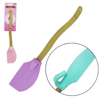 ESPATULA DE PAO DURO DE SILICONE COM GANCHO DESCANSO 29X5,5CM LINHA CONFEITEIRO