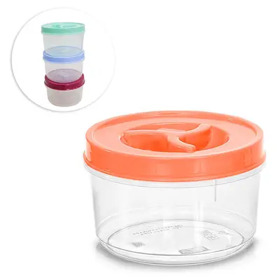 POTE DE PLASTICO REDONDO BAIXO MEDIO COM TAMPA DE ROSCA 600ML