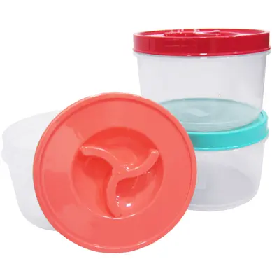POTE DE PLASTICO REDONDO BAIXO GRANDE COM TAMPA DE ROSCA 1200ML