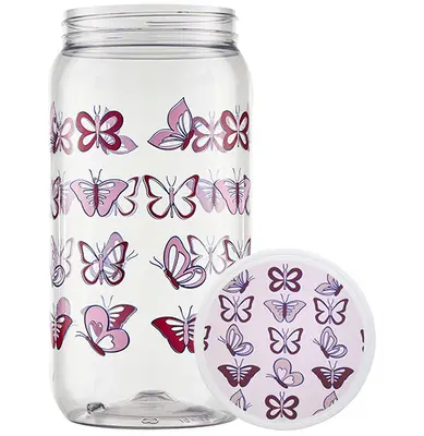 ORGANIZADOR DE PLASTICO REDONDO BORBOLETA COM TAMPA DE ROSCA 2700ML