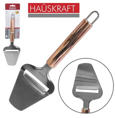 PLAINA DE QUEIJO DE INOX CABO METALIZADO ROSE GOLD HAUSKRAFT 21,5CM