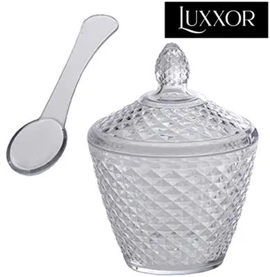 ACUCAREIRO DE ACRILICO LUXXOR COM TAMPA + COLHER 400ML