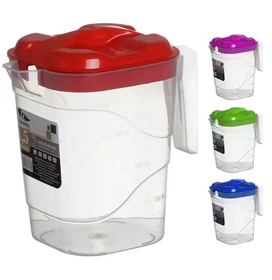 JARRA DE MEDIDA / DOSADOR GRADUADO DE PLASTICO QUADRADA COM TAMPA COLORS 1,5L
