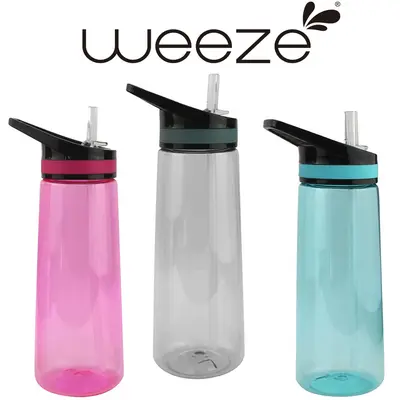 GARRAFA SQUEEZE DE PLASTICO AS COM CANUDO + TAMPA FLIP TOP AEROBIC WEEZE TRANSCOLOR 900ML