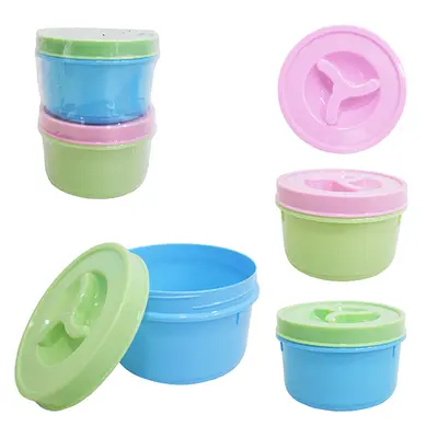 CONJUNTO DE POTE DE PLASTICO REDONDO COM TAMPA DE ROSCA COLORS 2 PECAS 600ML