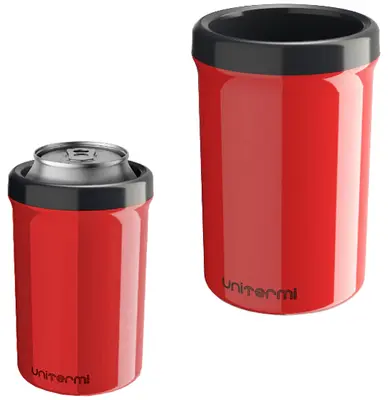 PORTA CERVEJA / LATA DE PLASTICO TERMICO VERMELHO 350ML