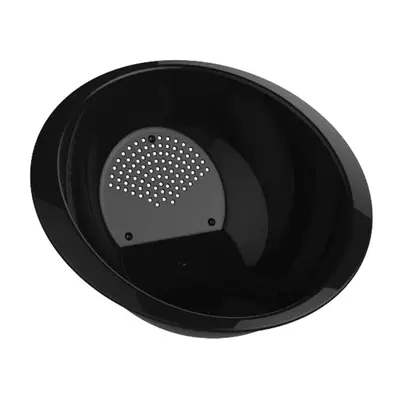 ESCORREDOR DE ARROZ DE PLASTICO REDONDO PRETO 25,5CM DE Ø