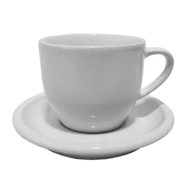 XICARA DE PORCELANA COM PIRES PARA CHA BRANCO 170ML