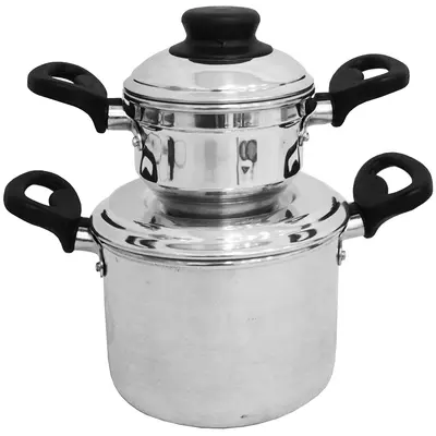 MINI CUSCUZEIRA DE ALUMINIO POLIDO