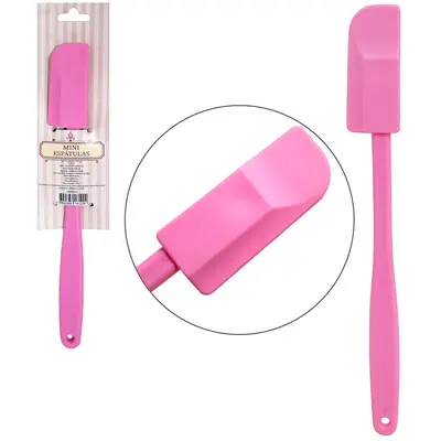 MINI ESPATULA DE PAO DURO DE SILICONE JELLY ROSA 21X2,5CM TD