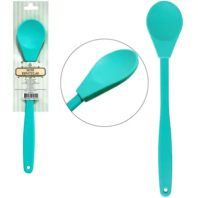 MINI ESPATULA COLHER DE SILICONE LOLLIPOP VERDE 21X4CM TD