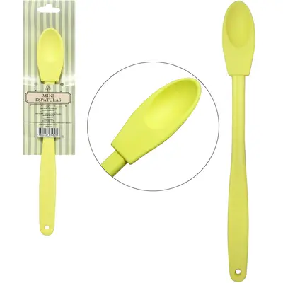 MINI ESPATULA COLHER DE SILICONE CANDY AMARELO 20X2,3CM TD