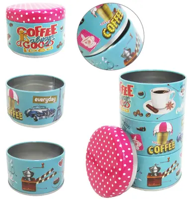 CONJUNTO DE POTE DE LATA REDONDO EMPILHAVEL COM TAMPA 3 PECAS 750ML