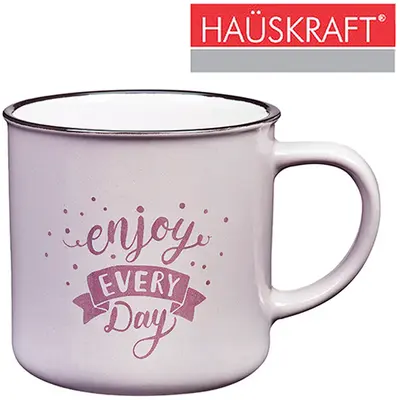 CANECA DE PORCELANA ENJOY EVERY DAY HAUSKRAFT 310ML