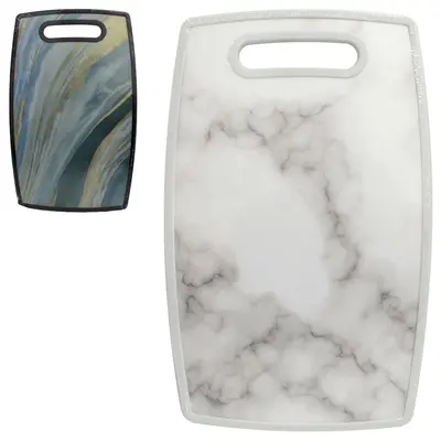 TABUA DE CORTE DE PLASTICO OVAL FLUID ART ESTAMPAS SORTIDAS 36,5X22,5CM