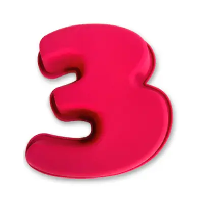 FORMA DE SILICONE NUMERO 3 PARA BOLO ROSA