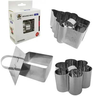 MOLDE DE INOX SORTIDOS CULINARIO COM 2 PECAS NA CAIXA