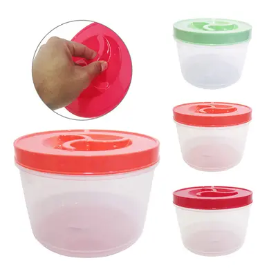 POTE DE PLASTICO REDONDO COM TAMPA DE ROSCA 1800ML