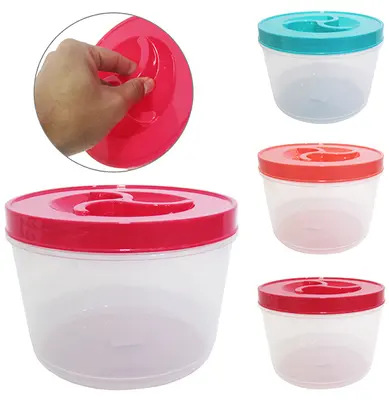 POTE DE PLASTICO REDONDO COM TAMPA DE ROSCA 3400ML