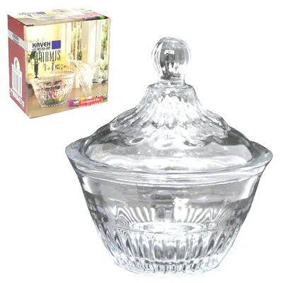 BOMBONIERE DE VIDRO COM TAMPA PARMIS 255ML 12X11,5CM