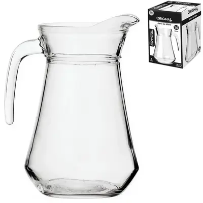 JARRA DE VIDRO COM TAMPA DE ACRILICO CRYSTAL 1,6L