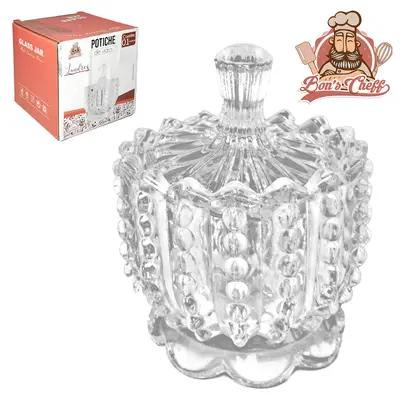 BOMBONIERE DE VIDRO COM TAMPA LONDRES 10,5X8CM DE Ø