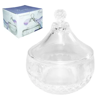 BOMBONIERE DE VIDRO COM TAMPA NIVEA FLUX 500ML 15,1X13,4CM DE Ø