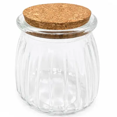 MINI FRASCO DE VIDRO REDONDO COM TAMPA DE CORTICA 100ML