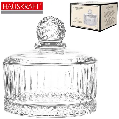 BOMBONIERE DE VIDRO COM TAMPA LINHA DECOR NATALIA HAUSKRAFT PREMIUM 10X10,5CM DE Ø