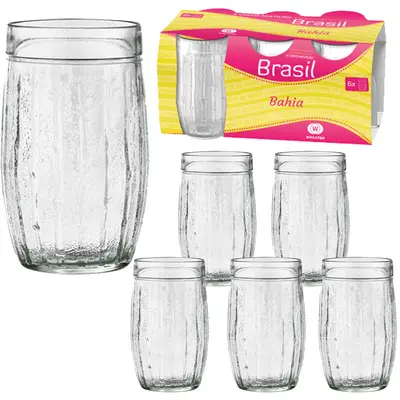JOGO DE COPO DE VIDRO BAHIA COM 6 PECAS 330ML