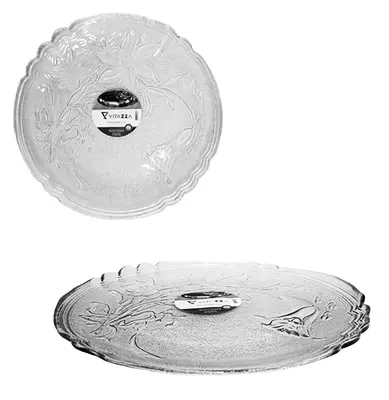 PRATO DE VIDRO PARA BOLO / DOCES LIRIO 32CM DE Ø