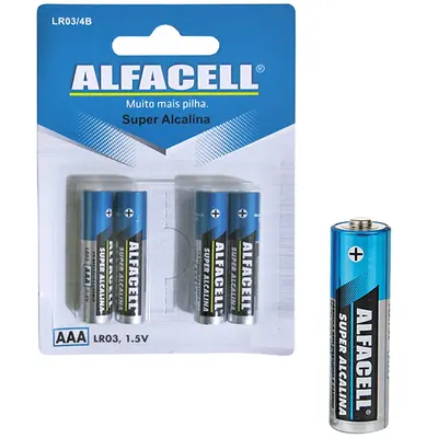 PILHA AAA PALITO SUPER ALCALINA 1,5V COM 4 PECAS