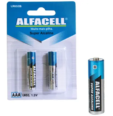 PILHA AAA PALITO SUPER ALCALINA 1,5V COM 2 PECAS LR032B