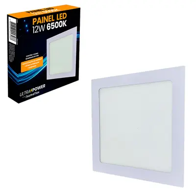 LUMINARIA PAINEL QUADRADO EMBUTIR LED 12W 6500K BRANCA BIVOLT 16,7CM HOMEFLEX