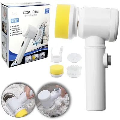 ESCOVA ELETRICA PARA LIMPEZA 5 EM 1 RECARREGAVEL USB