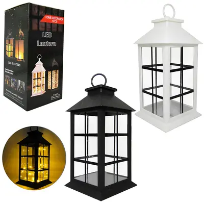 LUMINARIA / LAMPARINA DECORATIVA DE PLASTICO / VIDRO 18 LEDS A PILHA 28X14X12CM
