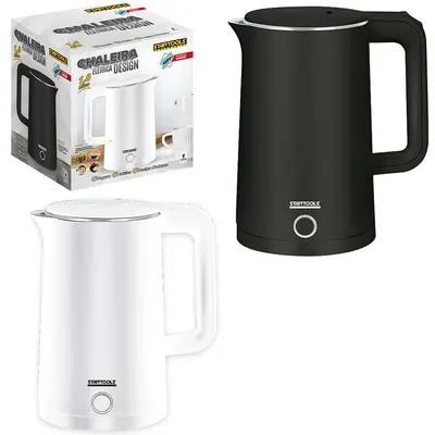 CHALEIRA JARRA ELETRICA DE INOX COM BASE REMOVIVEL + ALCA E LED INDICATIVO 1,6L 127V