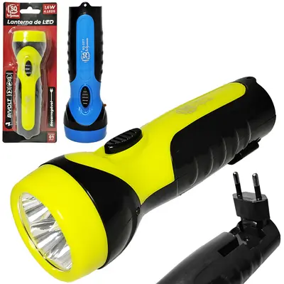 LANTERNA RECARREGAVEL BIVOLT 1,6W COM 4 LEDS