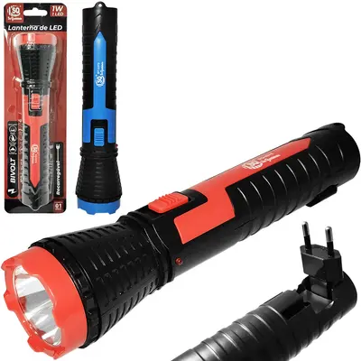 LANTERNA RECARREGAVEL BIVOLT 1W COM 1 LED