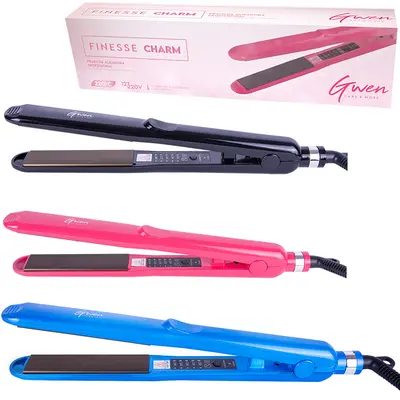 PRANCHA / CHAPINHA DE CABELO 220º COM LED FINESSE CHARM GWEN BIVOLT 29X6X2,8CM