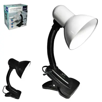 LUMINARIA DE MESA FLEXIVEL COM BASE PRESILHA DE PLASTICO BIVOLT 30X13X11,5CM