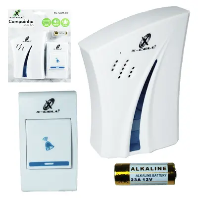 CAMPAINHA SEM FIO 36 TOQUES A PILHA ALCANCE 50M X-CELL
