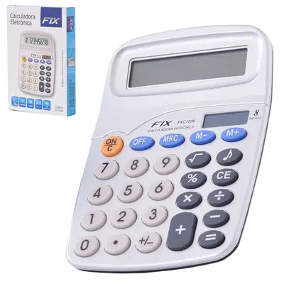 CALCULADORA ELETRONICA 8 DIGITOS COM SOM A BATERIA / SOLAR 16,2X11,3CM