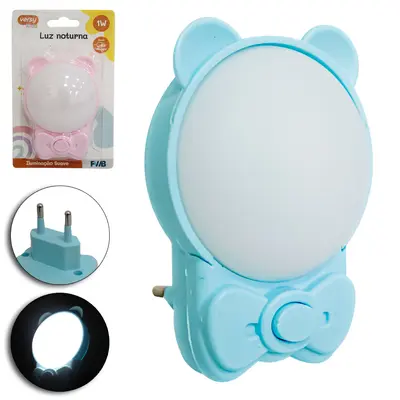 ABAJUR LUMINARIA DE TOMADA DE LED URSO GRAVATA VERSY KIDS BIVOLT