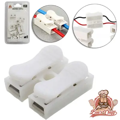 CONECTOR / EMENDA DUPLA PARA FIOS COM 10 PECAS