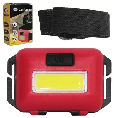 LANTERNA DE CABECA COM 8 LEDS + ALCA ELASTICA A PILHA