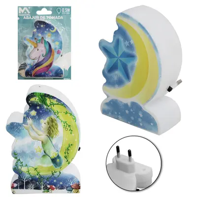 ABAJUR LUMINARIA DE TOMADA DE LED LUA BIVOLT MAXMIDIA
