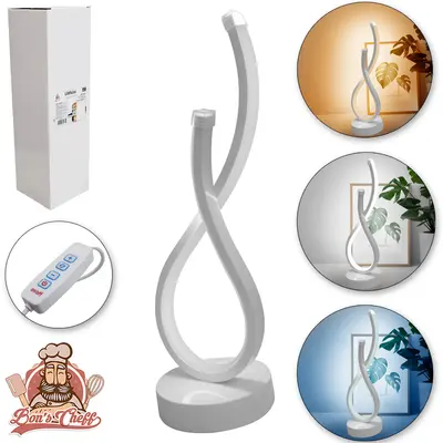 ABAJUR LUMINARIA COM DIMMER LED 3 CORES INFINITO COM BASE BRANCO USB 32X10CM